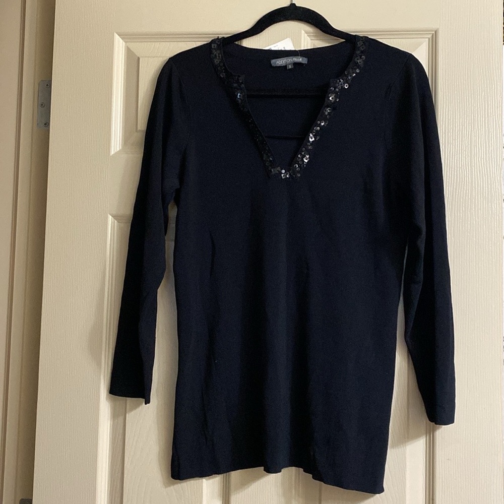 Addition Elle multicolored plunge sequin blouses. Size XL